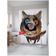 Штора для ванной JoyArty Дружелюбный пес 180х200 (sc-31462)