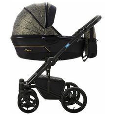 Коляска детская AroTeam ENZO 18 2в1 09 (черный с золотом узор+черная кожа)