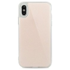 Противоударный силиконовый чехол для ( ) iPhone X / XS Гель с блестками / (Пудровый) Pastila