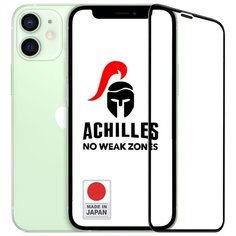 Японское противоударное стекло для телефона Apple iPhone 12 Mini с Защитной сеткой на динамике / Лучшее премиум стекло на смартфон Эпл Айфон 12 Мини / Закаленное стекло с олеофобным покрытием на весь экран / Full Glue Premium Tempered Glass от 3D до 2 Achilles