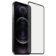 Полноэкранное защитное стекло для телефона Apple iPhone 12 Pro Max / Ударопрочное стекло на смартфон Эпл Айфон 12 Про Макс / Закаленное стекло с олеофобным покрытием на весь экран / Full Glue Premium Glass от 3D до 21D Pastila