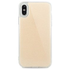 Противоударный силиконовый чехол для ( ) iPhone XS Max Гель с блестками / (Золото) Pastila