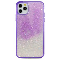 Силиконовый двуцветный чехол для ( ) iPhone 11 Pro Max Гель с Блестками / (Сиреневый) Pastila