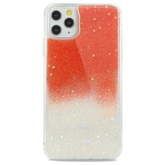 Силиконовый двуцветный чехол для (Эпл) iPhone 11 Pro Max Гель с Блестками / Pastila (Оранжевый)
