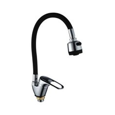 Смеситель для кухни EKKO E4105+E65 (черный) ЕККО