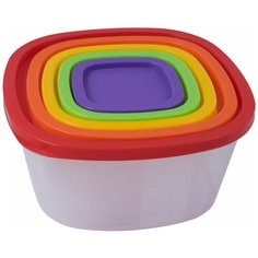 Comp 5101 Набор квадратных контейнеров 5 шт (0,23;0,5;0,9;1,55;2,65 л) Good & Good