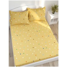 Простыня Сказка Yellow перкаль на резинке 160 х 200 см желтый