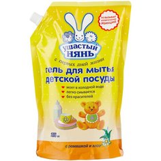 Ушастый Нянь Гель для мытья детской посуды Ромашка и алоэ, 1 л