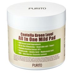 Purito Пэды для очищения кожи Centella Green Level All In One Mild Pad 130 мл 70 шт.
