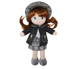 Мягкая игрушка ABtoys Кукла в серой шляпке и фетровом костюме 36 см