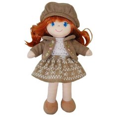 Мягкая игрушка ABtoys Кукла в коричневом берете и фетровом костюме 36 см