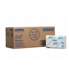 Полотенца бумажные Scott Slimfold белые однослойные 5856, 16 уп. по 110 лист.