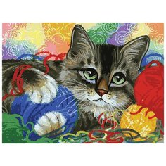 Белоснежка Картина по номерам "Котик с клубочками" 30х40 см (786-AS)