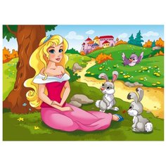 Рыжий кот Набор алмазной мозаики Принцесса с зайчиками (ACM016) 17 х 22 см