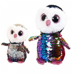 Мягкая игрушка ABtoys Сова с пайетками 15 см