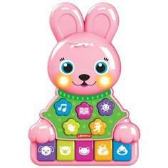 Развивающая игрушка Азбукварик Музыкальные зверята. Зайчик, розовый