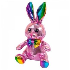 Мягкая игрушка ABtoys Металлик Кролик розовый 16 см