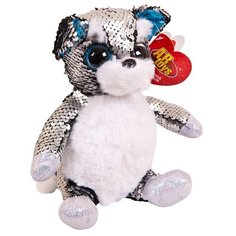 Мягкая игрушка ABtoys Собака с пайетками 15 см