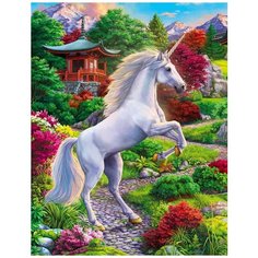 Рыжий кот Картина по номерам "Единорог и пагоды" 40х50 см (Х-3091)