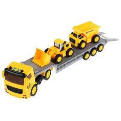 Машина "Тягач Автовоз" Стройка, свет+звук, 34,5см, инерционная, Технопарк