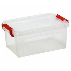 Ящик для хранения Idea, 14л, с крышкой на защелках, 42*28*17см, прозрачный
