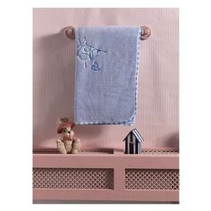 Плед хлопок/велюр серии "Lovely Birds", 75% хлопок, 25% полиэстер, размер 80*90 см (Blue) Kidboo