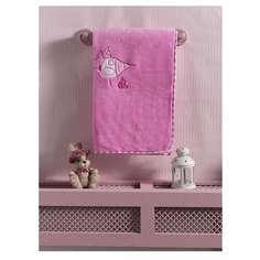 Плед хлопок/велюр серии "Lovely Birds", 75% хлопок, 25% полиэстер, размер 80*90 см (Pink) Kidboo