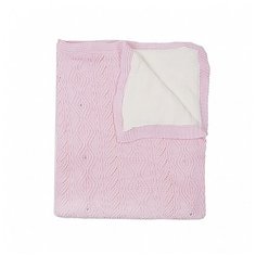 Плед-покрывало Sansli "Стразы" вязаный 95*115 см (розовый)