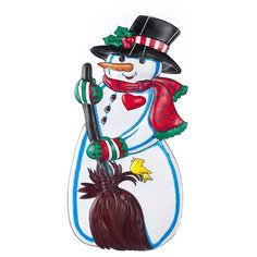 Н.г.панно снеговик мал.с птичкой 60х30 Snowmen