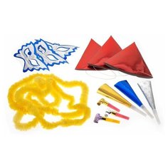 Карн.набор бум.3 колпака, 3 маски-бабочки, 3 дудки, 3 украшения на шею, 3 язычка коротк. Snowmen