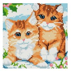 Алмазная мозаика на холсте 20х20 см Белоснежка 469-ST-PS Рыжие котята