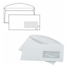 Конверты С65 (114х229 мм) ПРАВОЕ ОКНО клей 80 г/м2, КОМПЛЕКТ 1000 шт., внутренняя запечка, клапан автомат, 304590 Курт