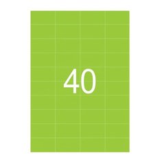 Этикетка самоклеящаяся 52,5х29,7 мм, 40 этикеток, неоново-зеленая, 65 г/м2, 50 листов, STAFF, 128839