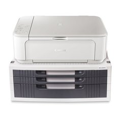 Подставка для принтера или монитора BRAUBERG, с 1 полкой и 3 ящиками, 380х275х150 мм, 510190
