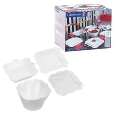 Набор посуды столовый, 19 предметов, белое стекло, "Authentic White", LUMINARC, E6197