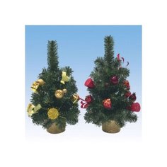 Елка Snowmen подарки, фрукты, колокол, банты, в корзине, 25 см