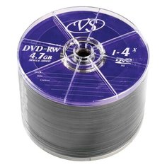 Диски DVD-RW VS 4,7 Gb 4x, КОМПЛЕКТ 50 шт., Bulk, VSDVDRWB5001