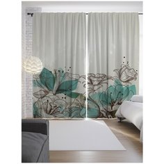 Портьеры JoyArty Световые цветы на ленте 265 см (p-15734)