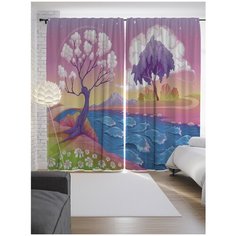 Портьеры JoyArty Волнистая река на ленте 265 см (p-14971)