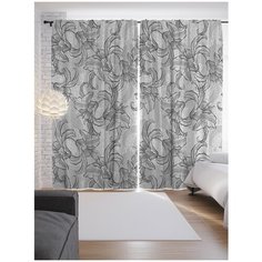 Портьеры JoyArty Цветочный узор карандашом на ленте 265 см (p-2505)