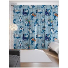 Портьеры JoyArty Веселые тюлени на ленте 265 см (p-11870)