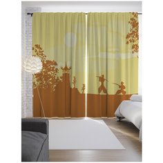 Портьеры JoyArty Бой на катанах на ленте 265 см (p-18290)