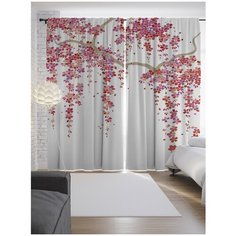 Портьеры JoyArty Ветки в цветах на ленте 265 см (p-12332)