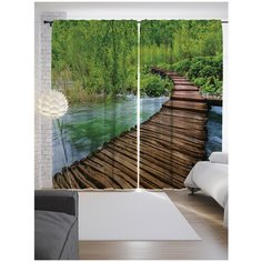 Портьеры JoyArty Закругленный речной мост на ленте 265 см (p-16102)