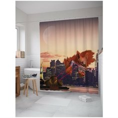 Штора для ванной JoyArty Белка с лазерами из глаз 180х200 (sc-26082)