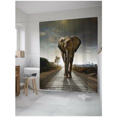 Штора для ванной JoyArty Слоновая дорога 180х200 (sc-8248)