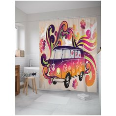 Штора для ванной JoyArty Настроение хиппи 180х200 (sc-2921)