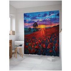 Штора для ванной JoyArty Кровавые поля 180х200 (sc-15132)