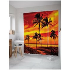 Штора для ванной JoyArty Пламенный пляж 180х200 (sc-12484)