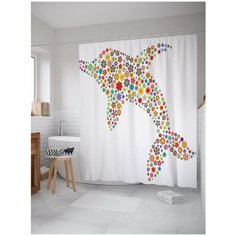 Штора для ванной JoyArty Цветочный дельфин 180х200 (sc-3888)